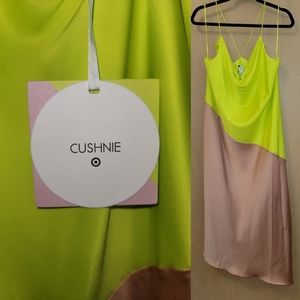Cushnie x Target lime green & tan dress NWT